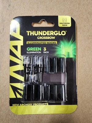 Thunderglo 3 Pack Illuminated Half Moon Nock For Crossbow In Green 3 Pack New - Image 1 of 2