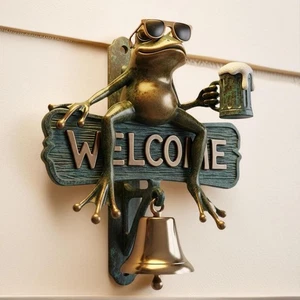 Lustige Frosch Trink Bier Glocke%2C / Willkommen Eingang Tür Deko Klingel G4G0 - Bild 1 von 11