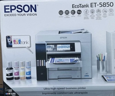 Epson EcoTank Pro ET-5850 Wireless Color All-in-One Supertank Printer-Brand New - Image 1 of 2