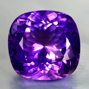 18.67 ct Cushion (16.70 x 16.02 mm) Brazil Natural Purple Amethyst Gemstone - Picture 1 of 2