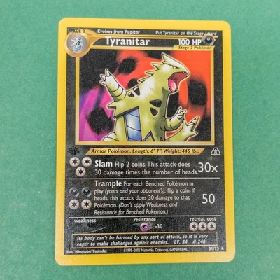 Pokemon Card - Neo Discovery 31/75 - TYRANITAR (rare) *1st Edition* *NM/PL* - Image 1 of 2
