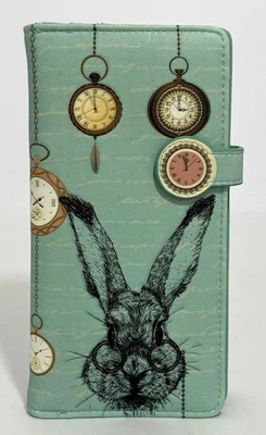 Shagwear Teal Pocket Watch Rabbit Wallet Vintage Style Motif New without Tags - Image 1 of 4