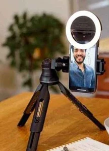 NEW Justin Alexander Rechargeable and Adjustable LED Ring Light, 3.5" Black $69 - Photo 1 sur 2