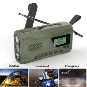 Handkurbel geladenes DAB/FM Radio mit LED USB geladen & Solarstrom für Camping - Bild 1 von 10