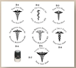 Caduceus Medical Signs Self Inking Rubber Stamp- Medical Sign Custom Self Stamp - Picture 1 of 2