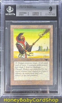 MTG Antiquities 1994 Staff of Zegon BGS 9.0Q (Quad) MINT Old School 93/94 - Image 1 of 4