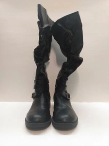 SM New York Women's Cornelia Black Tall Slouch Ridding Boots Size 8M - Picture 1 of 12