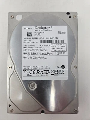 Hitachi HDP725016GLA380 160GB 7200RPM SATA Hard Drive 0A36892 0KR841 - TESTED - Image 1 of 3