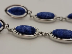Wunderschönes Lapis Stein Ohrring Set drei Hänger Silber blau schöner Schmuck - Bild 1 von 6