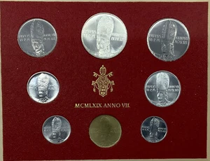 1969 VATICAN Pope PAUL VI 500L 100L Italy Set of 8 Coins 1 is Silver i114493 - Picture 1 of 2