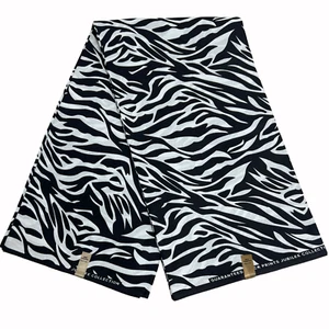 African Fabric Black White Zebra Print Ankara Yards 100% Cotton Sewing Material - Picture 1 of 15
