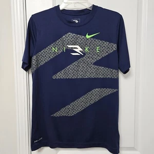 NIKE Shirt 3BRAND by Russell Wilson Youth XL Blue Gray Green Swoosh Dri-Fit GUC - Picture 1 of 7