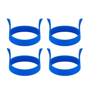 4pcs Silicone Round Egg Rings Pancake Mold Ring with Handles Nonstick Frying - Picture 1 of 11