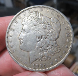 Antiguo dólar de plata Morgan de Estados Unidos 1901 $1, mejor fecha - Imagen 1 de 5