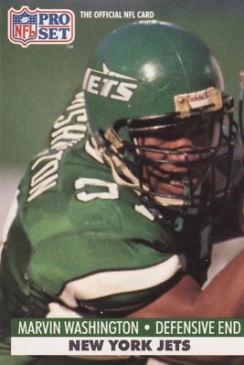 1991 Pro Set #612 Marvin Washington New York Jets + (Yes 4 Free Mystery Cards) - Image 1 of 2