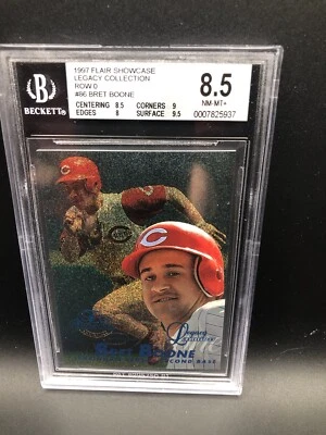 1997 FLAIR SHOWCASE ROW 0 LEGACY #86 BRET BOONE REDS SP #/100 BGS 8.5 NM-MT+ - Image 1 of 2