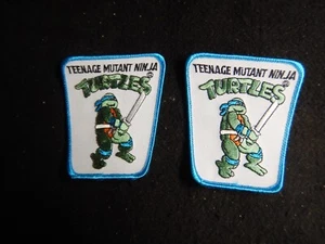 Lote De Colección 2 Parches Tortuga Ninja Leonardo Coser Nuevo de Lote Antiguo - Imagen 1 de 8