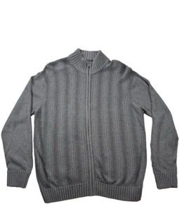 Perry Ellis Mens Grey sweater size L full zip - Picture 1 of 10
