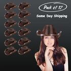 LED Light Up Flashing Sequin Brown Cowboy Hat - Pack of 12 Hats By Party Glowz