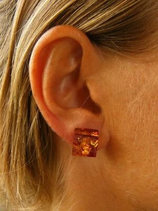 Ohrringe stud Bernstein HONIG Silber 925 NEU - Bild 1 von 2