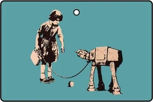 BANKSY GIRL WITH AT-AT WALKER Auto Lufterfrischer - Bild 1 von 2