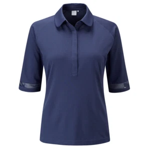 PING Stefanie 3/4 Sleeve Golf Polo Shirt Size 12 Deep Cobalt Blue - Picture 1 of 10