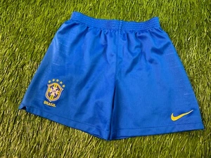 BRAZIL TEAM 2018/2019 FOOTBALL SOCCER SHORTS AWAY NIKE ORIGINAL SIZE KIDS XL - Picture 1 of 7