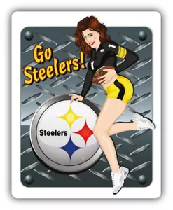 Pegatina de parachoques Pittsburgh Steelers NFL Football Girl - 3"", 5"", 6"" u 8"" - Imagen 1 de 1