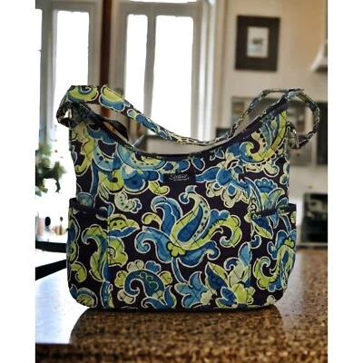 Cartera o bolso de mano Longaberger Sisters Daydream Stacie azul verde cachemira Foto 1 de 4