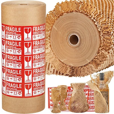 Honeycomb Packing Paper Roll 15" x 400ft Recyclable Wrap for Shipping & Moving - Image 1 of 2
