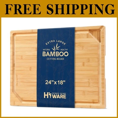 Eco-Friendly Bamboo Butcher Block with Juice Groove - Image 1 of 4