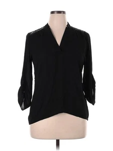 Three Hearts Women Black 3/4 Sleeve Blouse XL - Picture 1 of 2