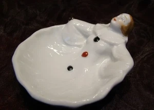 Bowl Figurine Pierrot Clown Art Deco Style Art Nouveau Style Porcelain Enamels - Picture 1 of 3