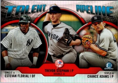2019 BOWMAN CHROME #TP-NYY FLORIAL STEPHAN ADAMS TALENT PIPELINE REFRACTOR - Image 1 of 2