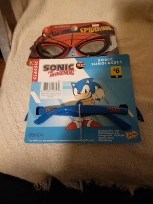 Marvel Spider-Man Kids Sonic  The Hedgehog Superhero Shades UV Protection NEW - Image 1 of 4