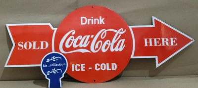 Drink Coca Cola Porcelain Enamel Sign  40 x 16.5 Inches 1 Sided - Image 1 of 4