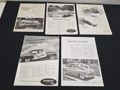 5 Vintage 1952 BUICK ADS Original Print Ad Literature - Image 1 of 4