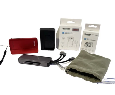 Cámara digital Sony CyberShot DSC-TX66 10x zoom digital 18,2 MP rojo accesorios Foto 1 de 4