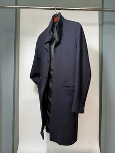 Theory Men’s Long Coat Virgin Wool/Cashmere Blend Navy Size S - Picture 1 of 6