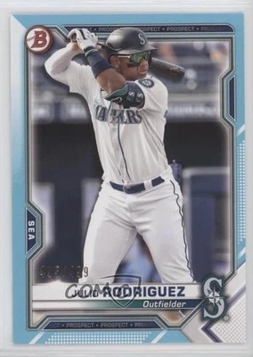 2021 Bowman Prospects Sky Blue Border /499 Julio Rodriguez #BP-86 - Image 1 of 2
