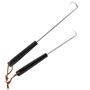 2 Pack 12 Inch and 17 Inch Meat Hook Flipper Pigtail Food Turner for Grilling - Picture 1 of 7