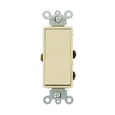 Leviton 15A 120/277V Decora 4-Way Residential Grade AC Quiet Rocker Switch Ivory - Image 1 of 4