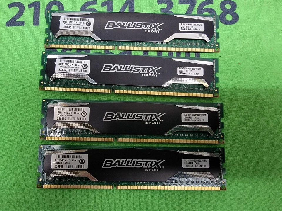 Crucial BallistiX 8GB (4GBx4) DDR3 1600MHz RAM BLS4G3D1609DS1S00.16FER2 - Image 1 of 1