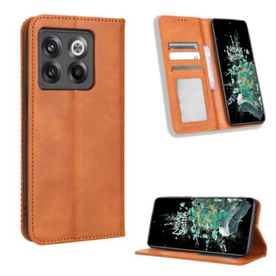 For OnePlus 11 / 10T 5G Retro Leather Wallet Card Holder Case+Screen Protector - Image 1 of 4