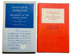 INAUGURAL ADDRESSES US Presidents 1789 - 1969 + Declaration of Independence PB - Picture 1 of 5