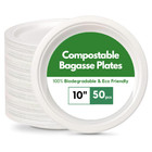 Super Rigid Strong Bagasse Paper Plates Disposable Party Plates Biodegradable