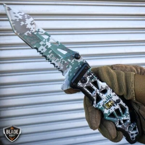 9" Military ARMY Tactical Spring Open Assisted Folding Rescue Pocket Knife Blade - Picture 1 of 4