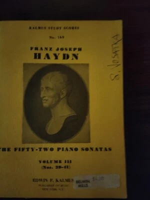 Haydn Fifty-Two Piano Sonatas Volume III No 29-41 Kalmus study scores  - Image 1 of 3