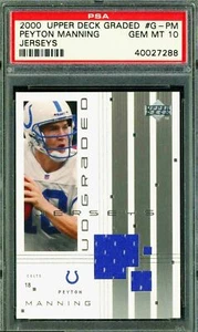 RARO! Patch maglia PSA 10 (POP 1 Red Flip Exists) Peyton Manning 2000 grado UD - Foto 1 di 2