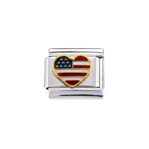 USA Flagge Emaille Italienischer Charm - passt 9mm Klassischen Italienischen Bettelarmbändern - Bild 1 von 8